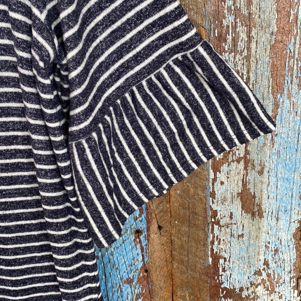 Botanique Blue Striped 3/4 Sleeve Shirt - Picture 3 of 5